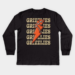 Funny Sports Grizzlies Proud Name Basketball Classic Kids Long Sleeve T-Shirt